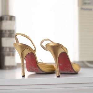 Vintage gold Christian louboutin heels